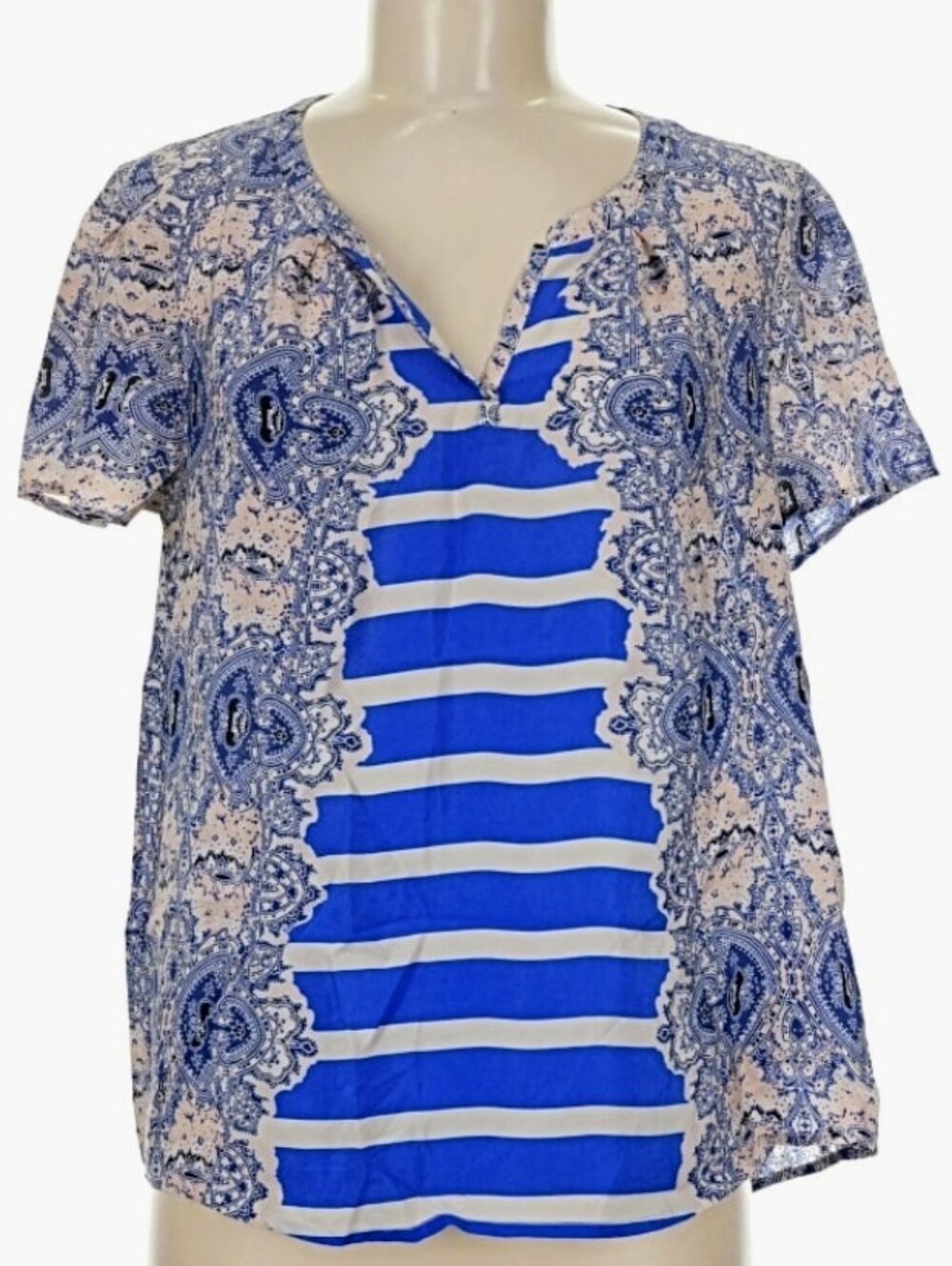 MAEVE x ANTHROPOLOGIE 🌼 100% SILK 🌼BOHO Flowers & Stripes 💐 Sz M 💐 EUC